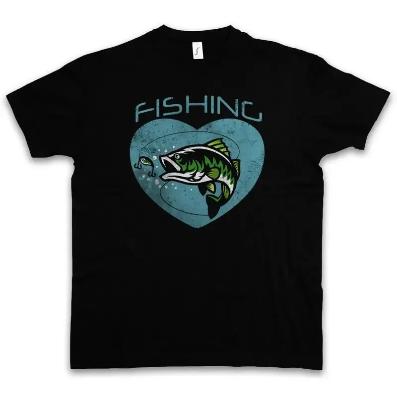 FISHING T SHIRT Fisher Rod Pole Bone Hunting River Sea and Line