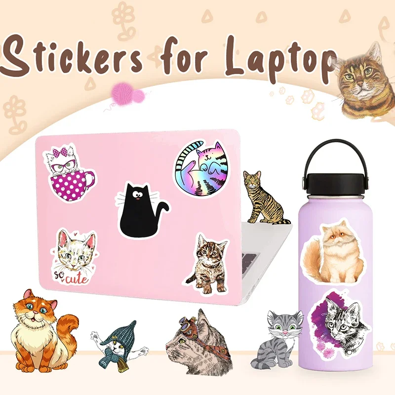 

Cute Cats Stickers for Laptop Dogs Stickers Toys for Kids to DIY Luggage Skateboard Car Bike Scrapbooking Random Sticker pack