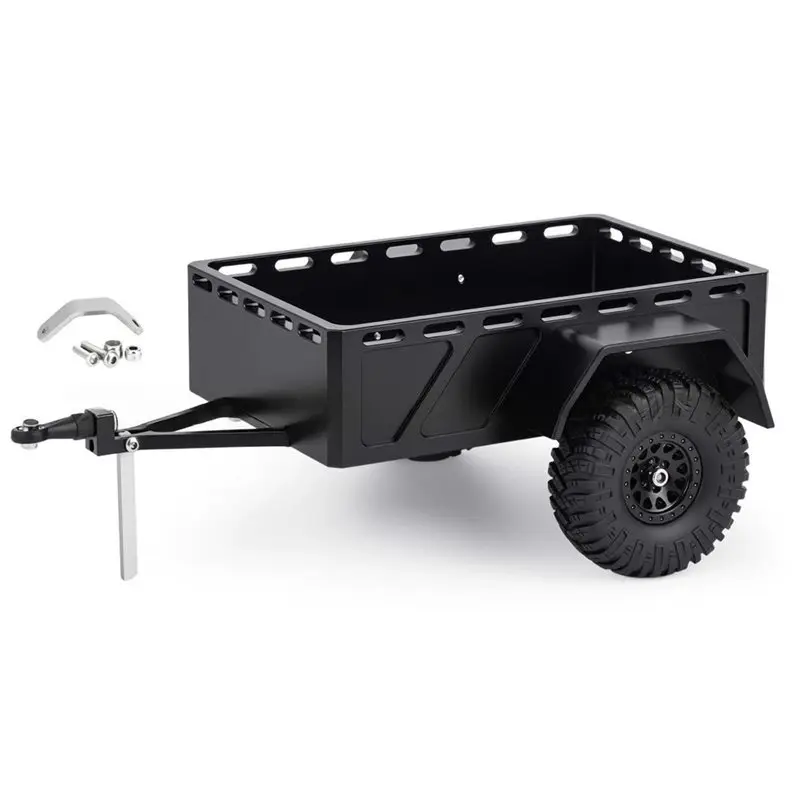 WOWFU-Aluminum Small Utility Trailer For 1/30 RC Crawler Axial SCX30 Bronco Wrangler Upgrade Part