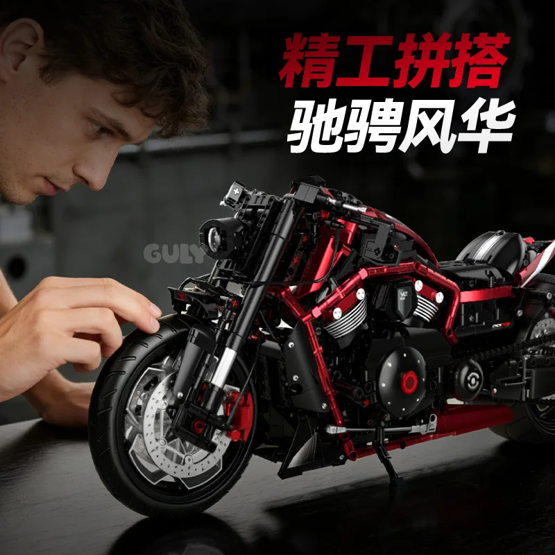 820RR 1:5 Motorcycle Model Building Blocks Bike Series High Difficulty Educational STEM DIY Assembly Bricks Toy Gift for Adults