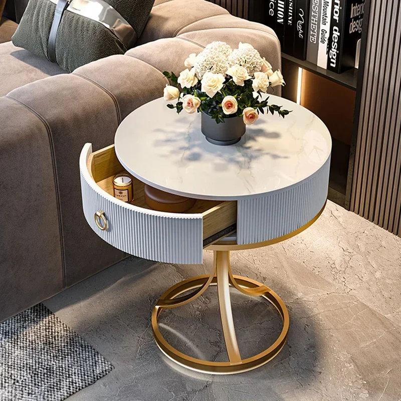 Salon Side Table Tray Legs Metal Office Patio Entrance Hall Small Tea Coffee Table Decoration Service Round Balcony Furniture