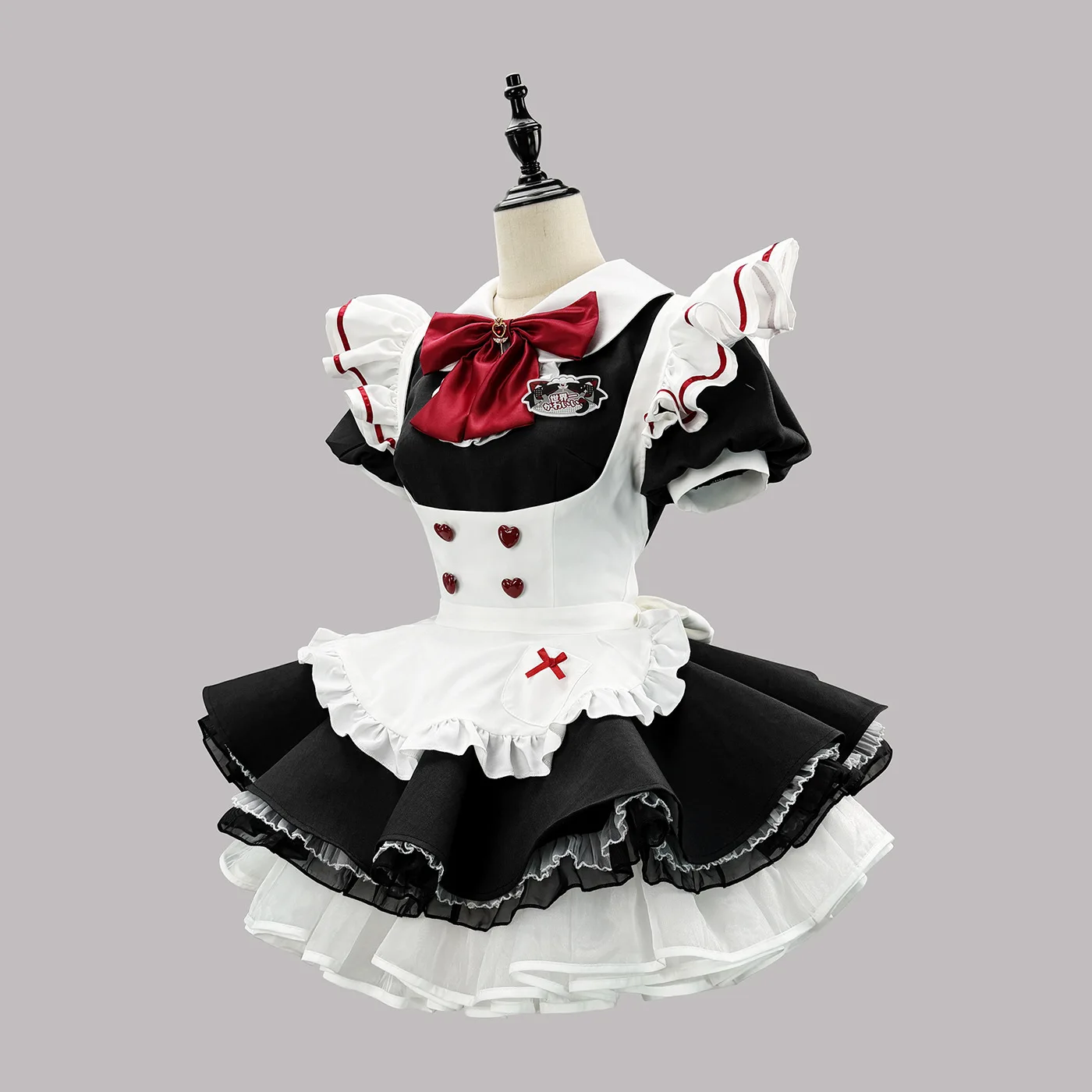 Sweet Lolita Maid Dress Mint Green Ruffle Mini Dress with Apron Bow Cosplay Costume Anime Outfit for Women Halloween Party view 3