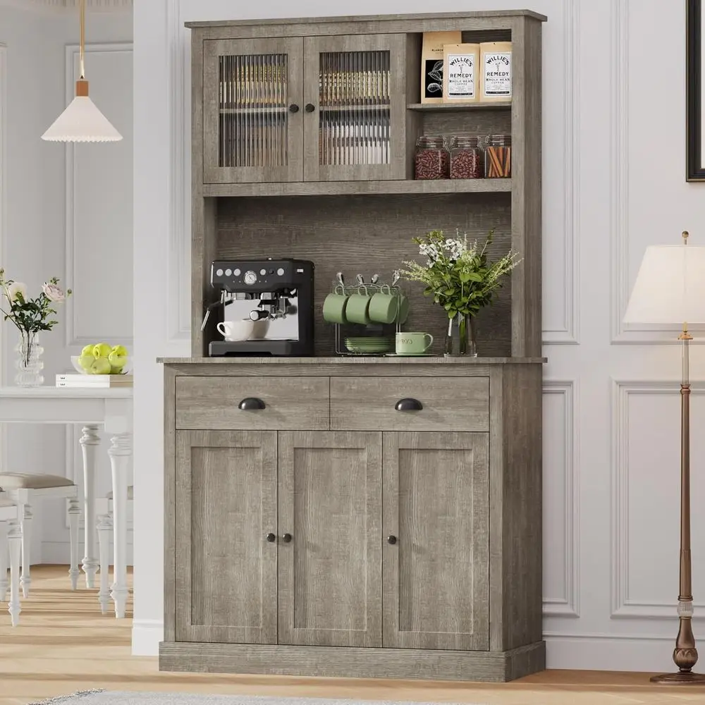 Pantry Cabinet with Ders and Adjustable Shelves, 71