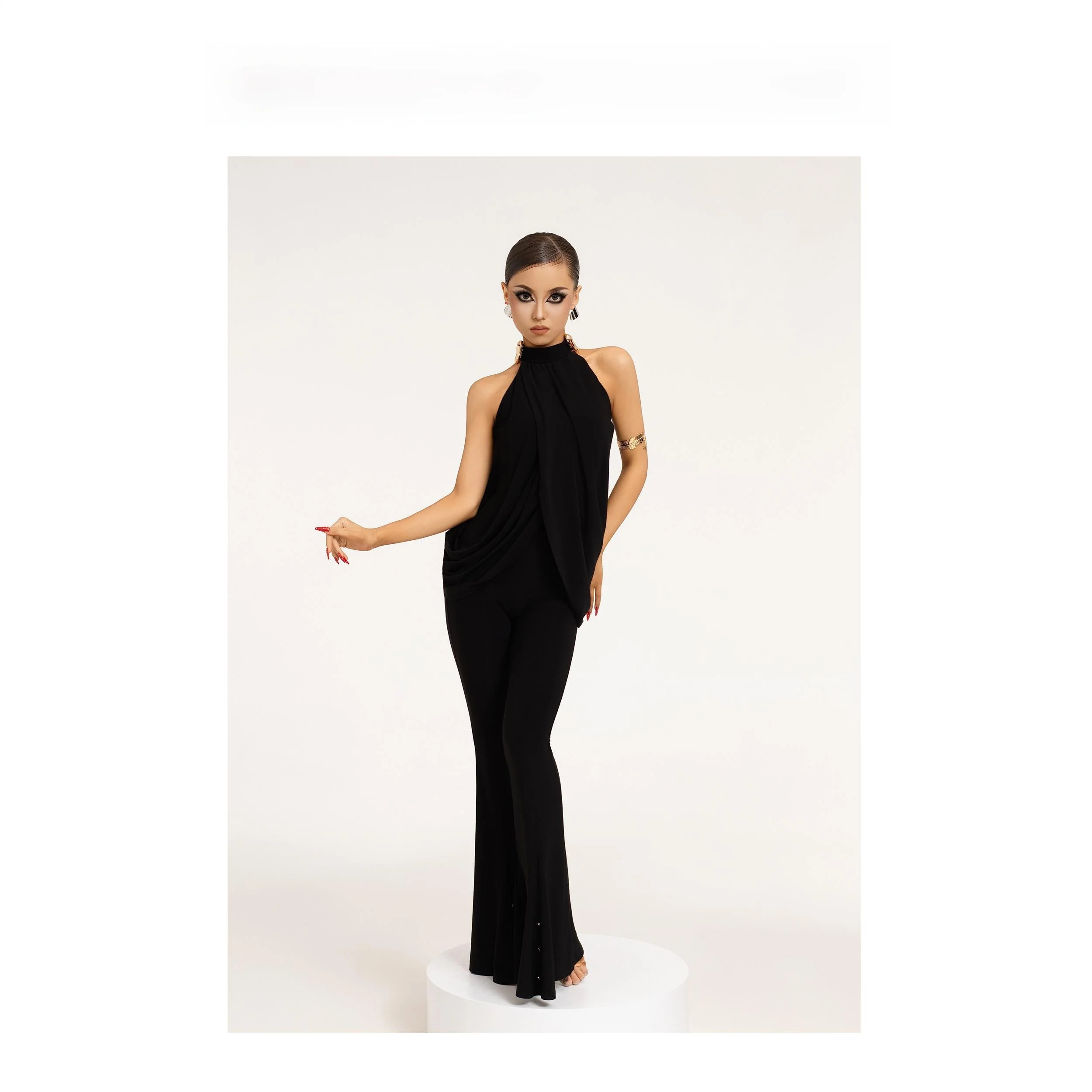 xuchierry-latin-dance-costume-adult-practice-modern-clothes-teachers'-dance-uniform-high-end-feeling-sportswear-fitness-fan-gear