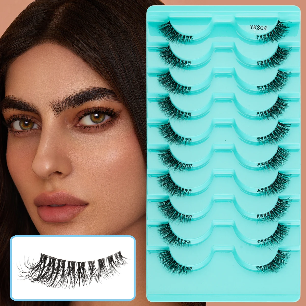 Half False Eyelashes 3/6/8/9/10 Pairs Fluffy 3D Mink Lashes Natural Mink Eyelash Extension Makeup Cílios Volume Cat Eye Lashes