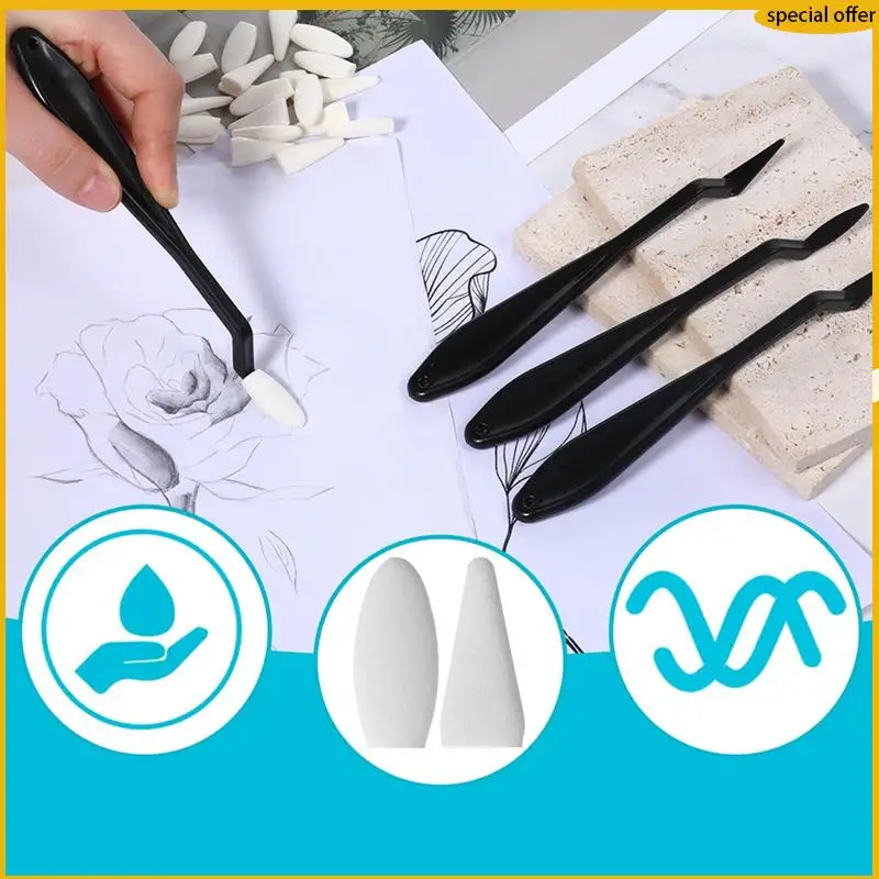 

Инструменты для смешивания художника A50I с пеньками и 40 губчатыми салфетками для рисования, идеально подходят для методов мелирования и тенирования