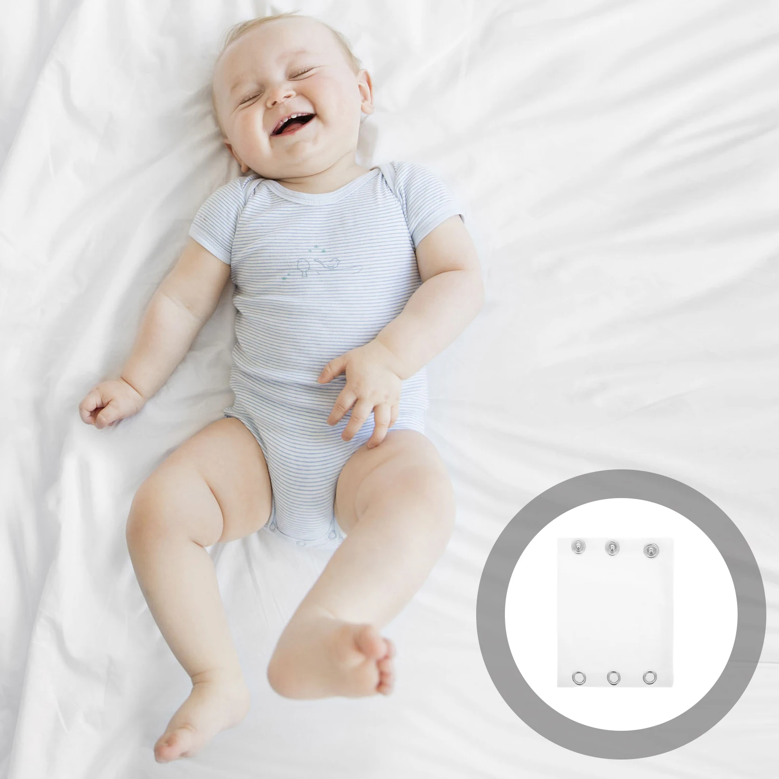 

1 Pair White Double Layer Baby Bodysuit Extender Snap Extensions For Romper Jumpsuits Infant Fart Jacket Soft Safe