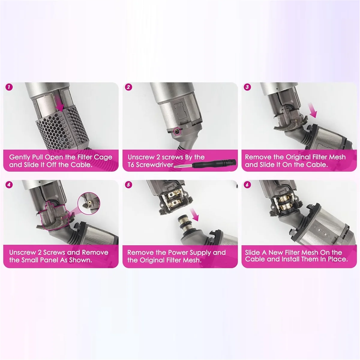 Hot New Inner Filter Replacement for Dyson Airwrap Hair Styler HS01 HS05 Models, Small Silicon Heater Surface Hair Styler Filter