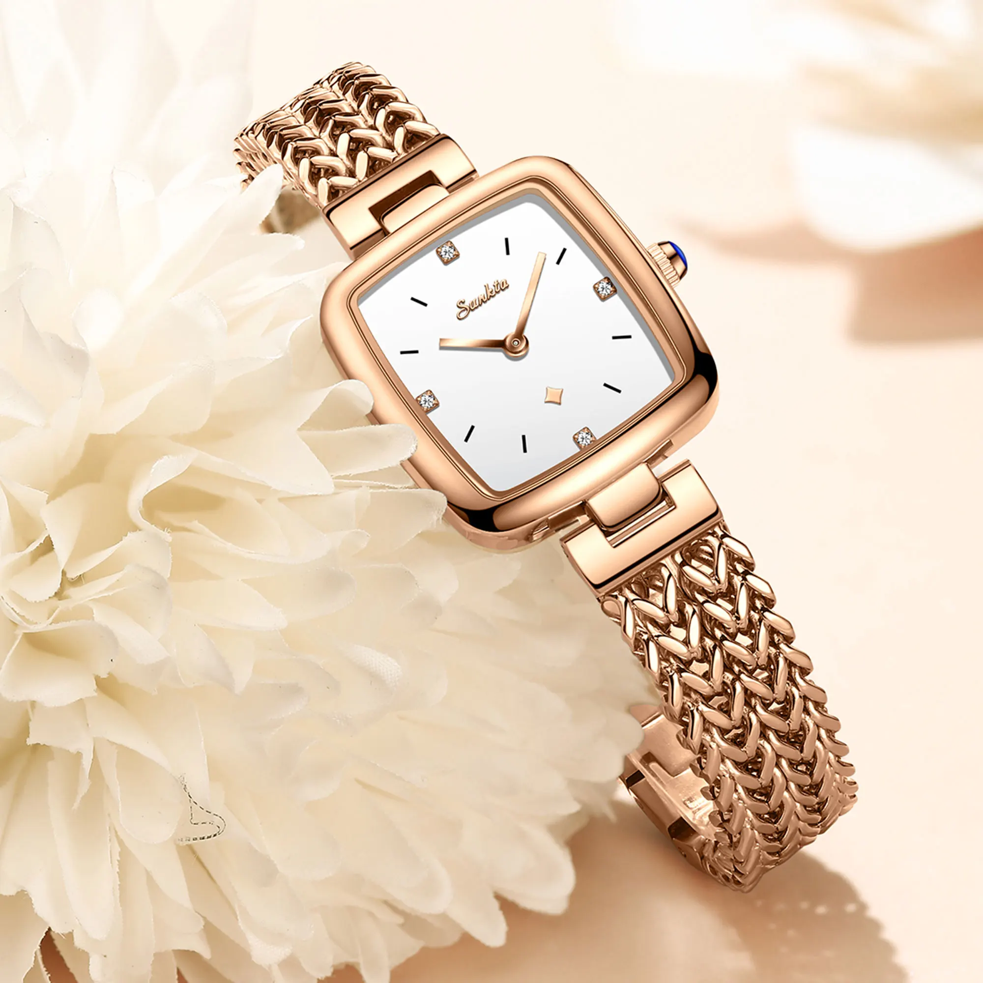LIGE Brand Sunkta Luxury Fashion Quartz Woman Watch Elegant Simple Waterproof Women\'s Watches Casual Square Bracelet Reloj Mujer