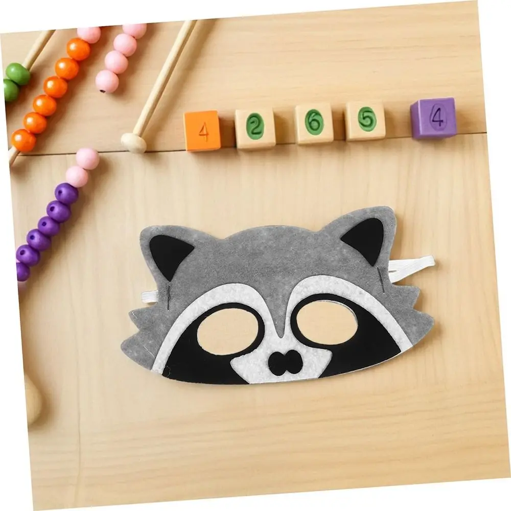 4 Stücke Kindertag Gits Filz Tiermaske Filzmaterial Kinder Gits Tier Cosplay Maske Cartoon Design Tierohren