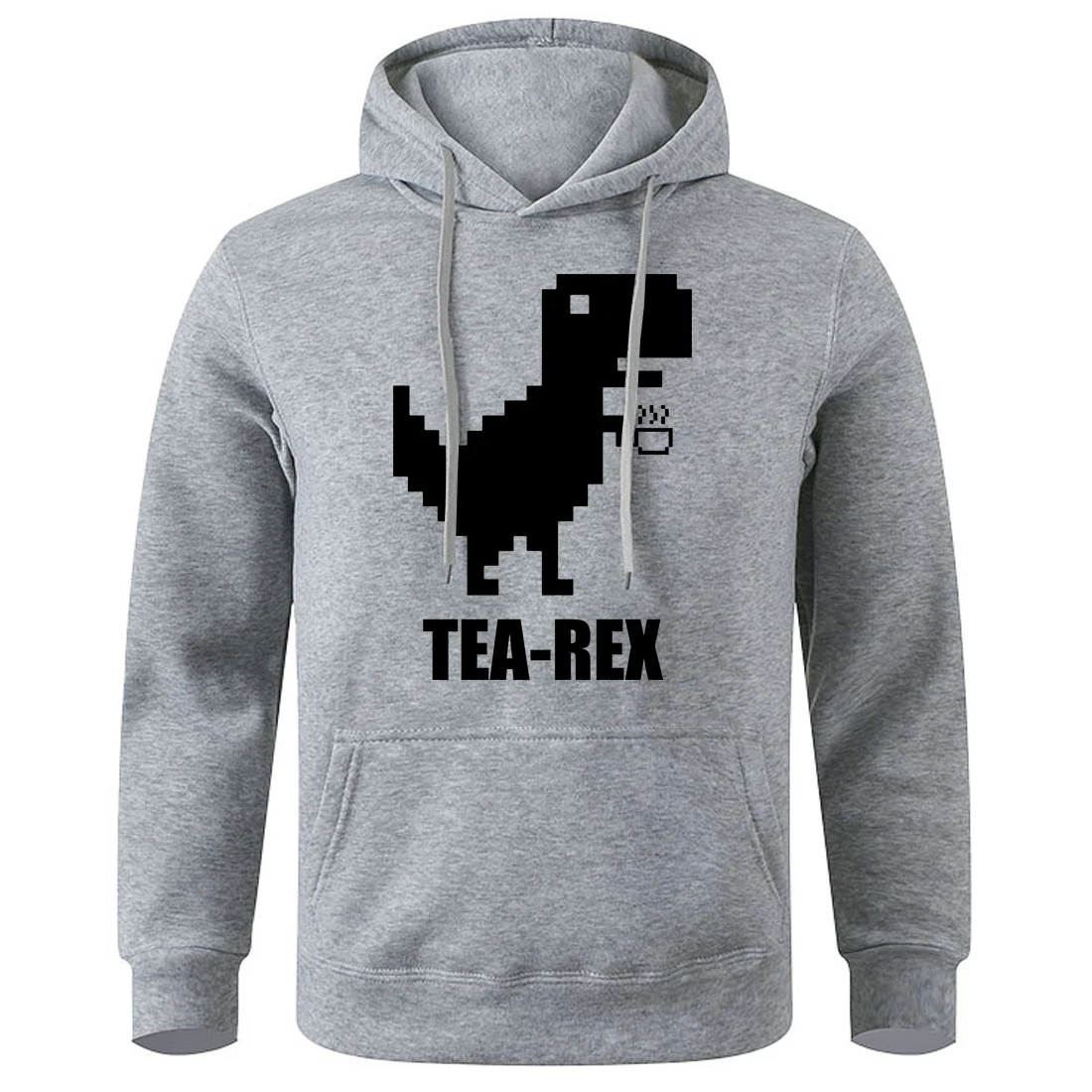 Mosaic Tyrannosaurus Rex Loves Tea Man Hoody Novelty Fleece Warm Hoodie Fashion Classic Tracksuit Basic Loose Oversized Hoodies