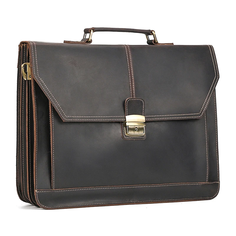 High Quality Laptop Briefcase Bag For Men Male 2026 New Arrivals Genuine Leather Briefcase Bag Real Cowskin Shoulder Bag Men