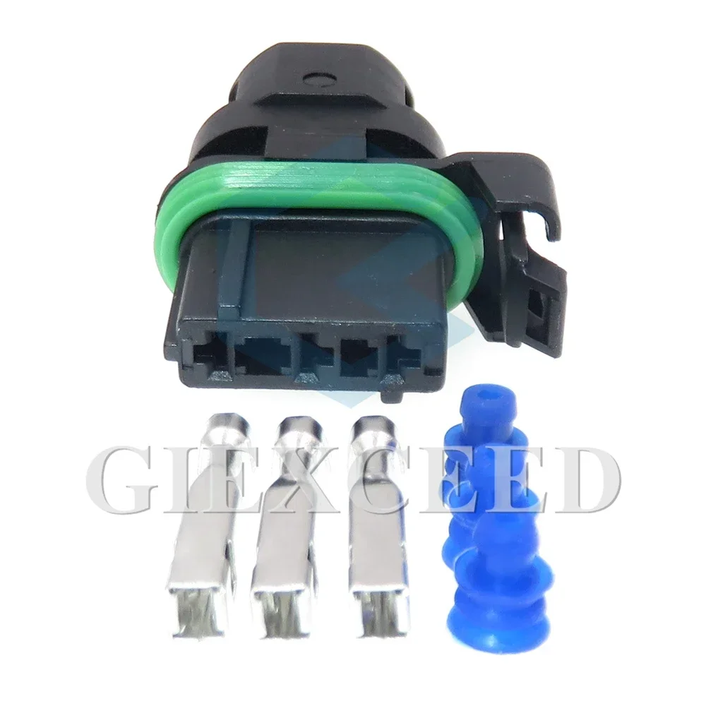 2 Sets 3 Pin High Quality Wire Cable Connector 3.5 Series Auto AC Assembly Intake Pressure Sensor Headlight Waterproof Socket