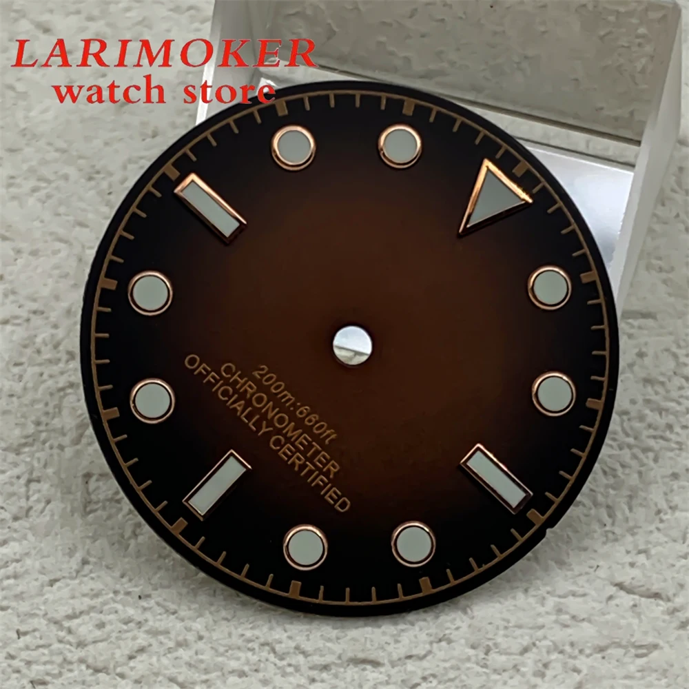 29mm gradient dial Vintage Black Brown with rose gold Snowflake needle NH35 36 ETA2824 2836 Watch modification accessories