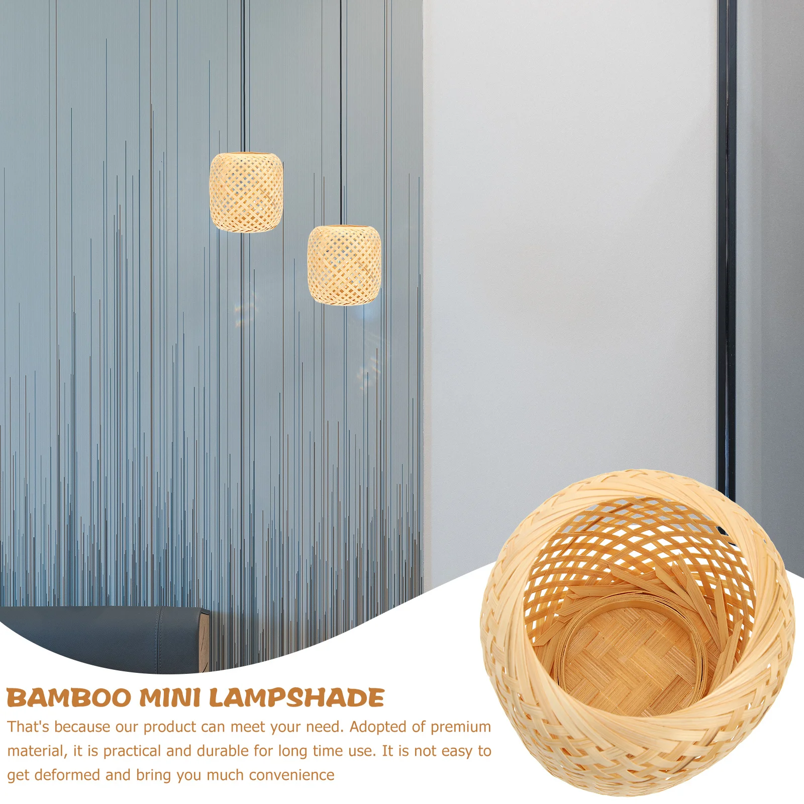 

Woven Bamboo Lamp Shade Replacement Small Weaving Lampshade Household Light Cover Decorative Durable Premium Material Warm