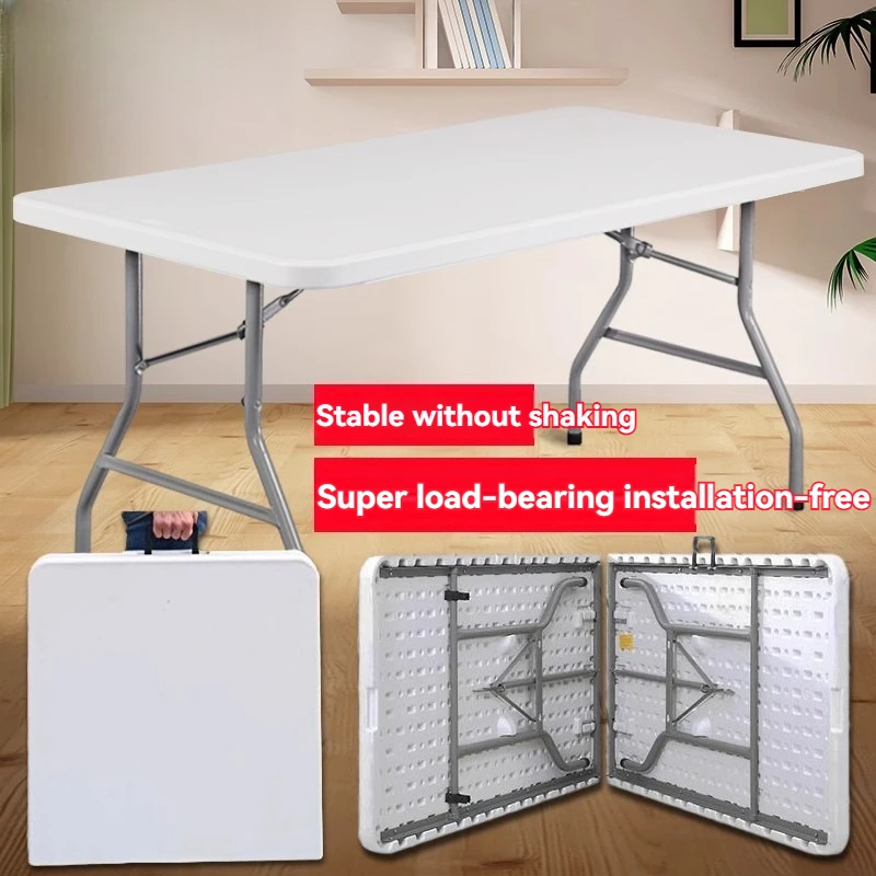 Folding Table Outdoor Portable Street Stall Stall Home Simple Rectangular Study Table Chair Dining Long Table