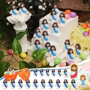 50 buah Miniatur Patung Yesus Meja PVC Figur Religius Natal Paskah Dekorasi Hadiah Pesta Halloween 8 patung natal miniatur penjualan terbaik - №