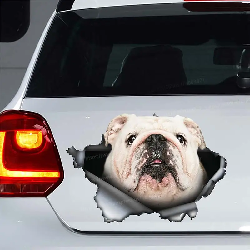

Bulldog Pet Dog Car Sticker Waterproof Vinyl Decal on Bumper Rear Window Laptop Animal Decal Car Accessories SH130
