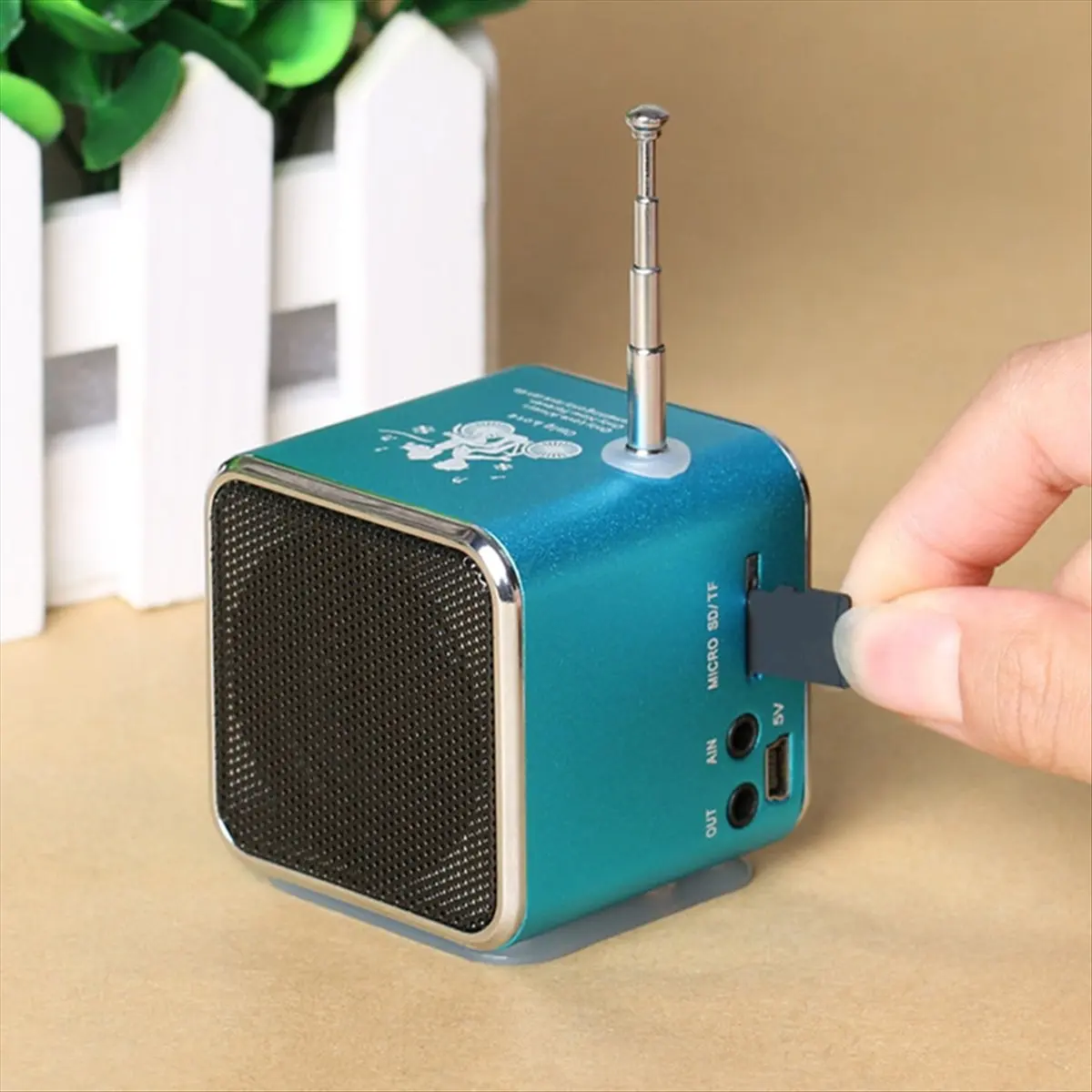 

Portable Bluetooth Speaker with FM Radio Microphone MP3 Player SD Card Slot Wireless Sound System for Home and Travel