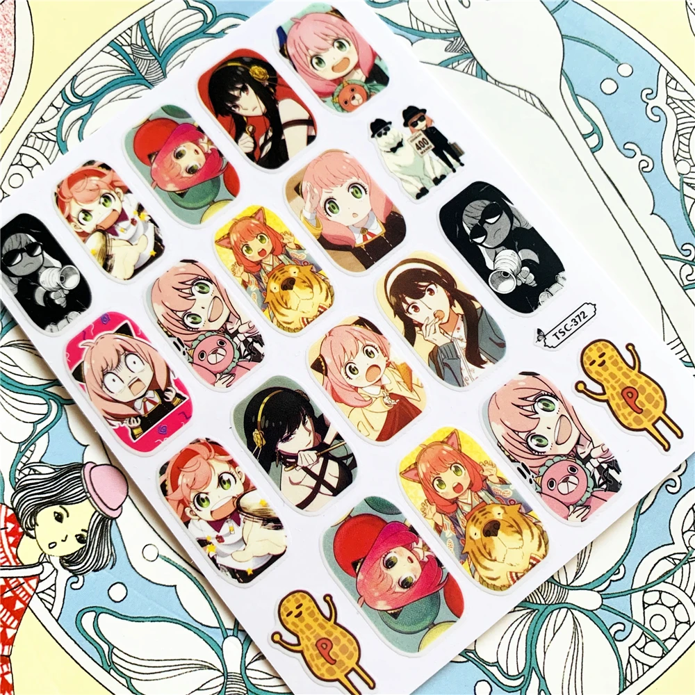 TSC-374 TSC-305 TSC-379 spy girl family 3D Back glue Nail Art Stickers Decals Sliders Nail ornament decoration