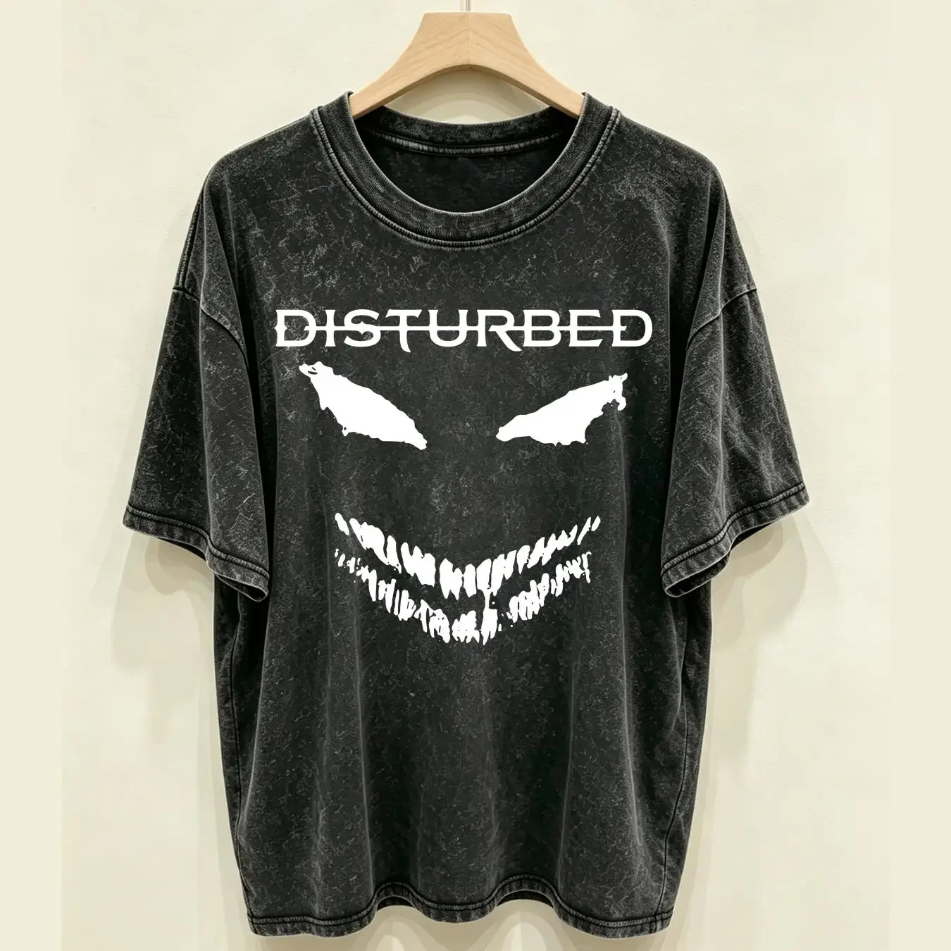 washed T Shirt DISTURBED White Face S 2XL New Official Merch Traffic Merchandise vintage Washed designer clothes Unisex graphic