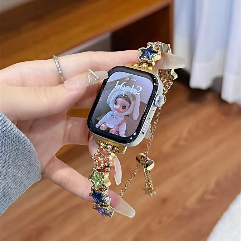 Sparkling Diamond Star Dopamine è adatto per cinturini per orologi alla moda da 22 mm/20 mm/18 mm su Huawei GT5/GT5 Pro/GT4/GT2/3/4