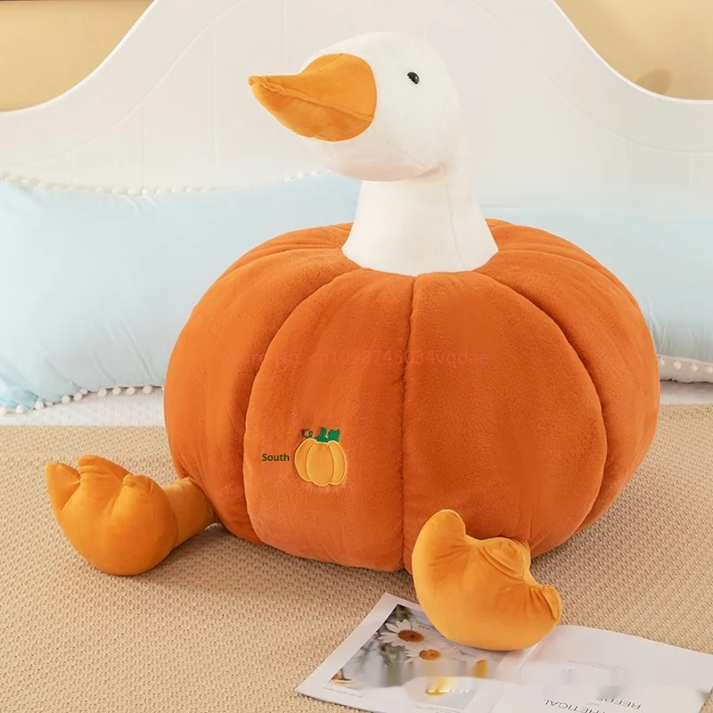 35cm Cute Giant Goose Doll Creative Pumpkin Goose Soft Plush Toy Doll Throw Pillow Funny Cute Birthday Gift Decoration Christmas
