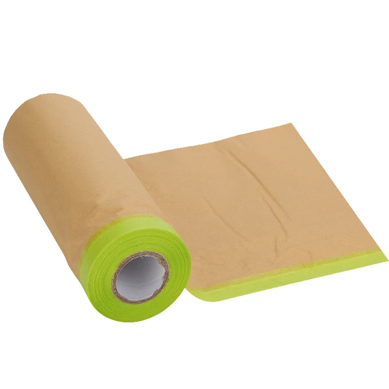 

15cm~60cm Length 15M Kraft Paper Spray Protective Film Home Decoration Furniture Dustproof Folded Weak Stick Paint Masking Tape