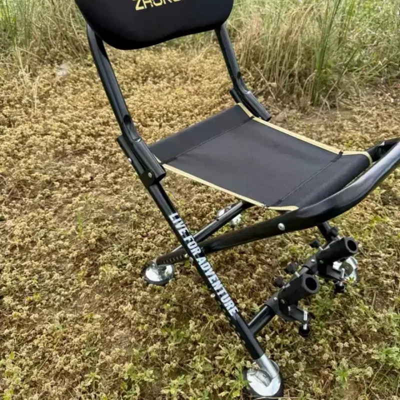 Portable Multi-functional Knight Fishing Chair, Folding All-Terrain Angler Stool, New Lightweight Seat for Outdoor Fishing