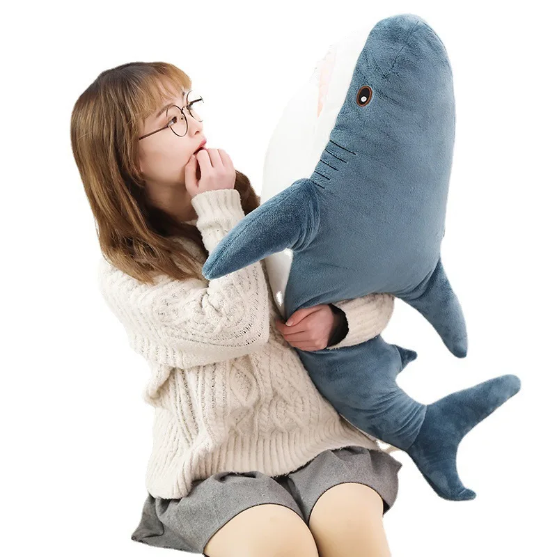 160cm Shark Plush Toy Soft StuffeoSpeelgoed Animal Reading Pillow Cushion Doll Gift Birthday Gifts Doll Children Gift Home Decor