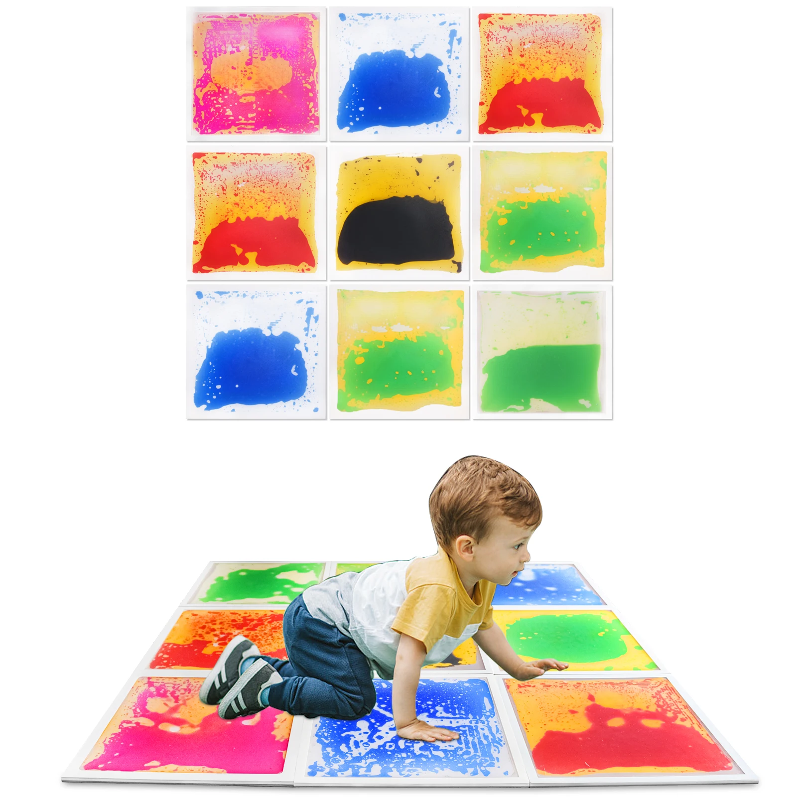 

Magical Playful water sensory tiles Preschool sensory floor mats kids Children 9PCS