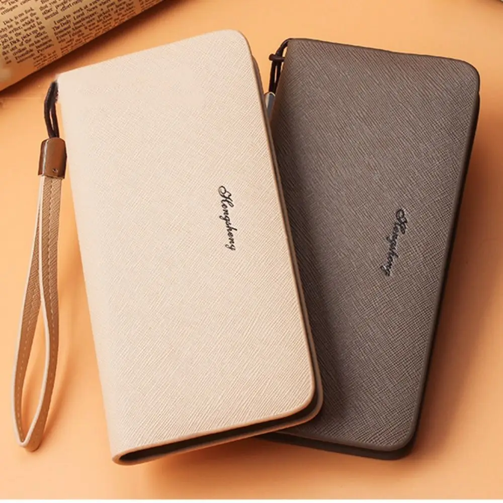 

Simple PU Simple Long Wallets Korean Style Portable Zipper Clutch Bag Multifunctional Coin Purse Wrist Change Bag Female