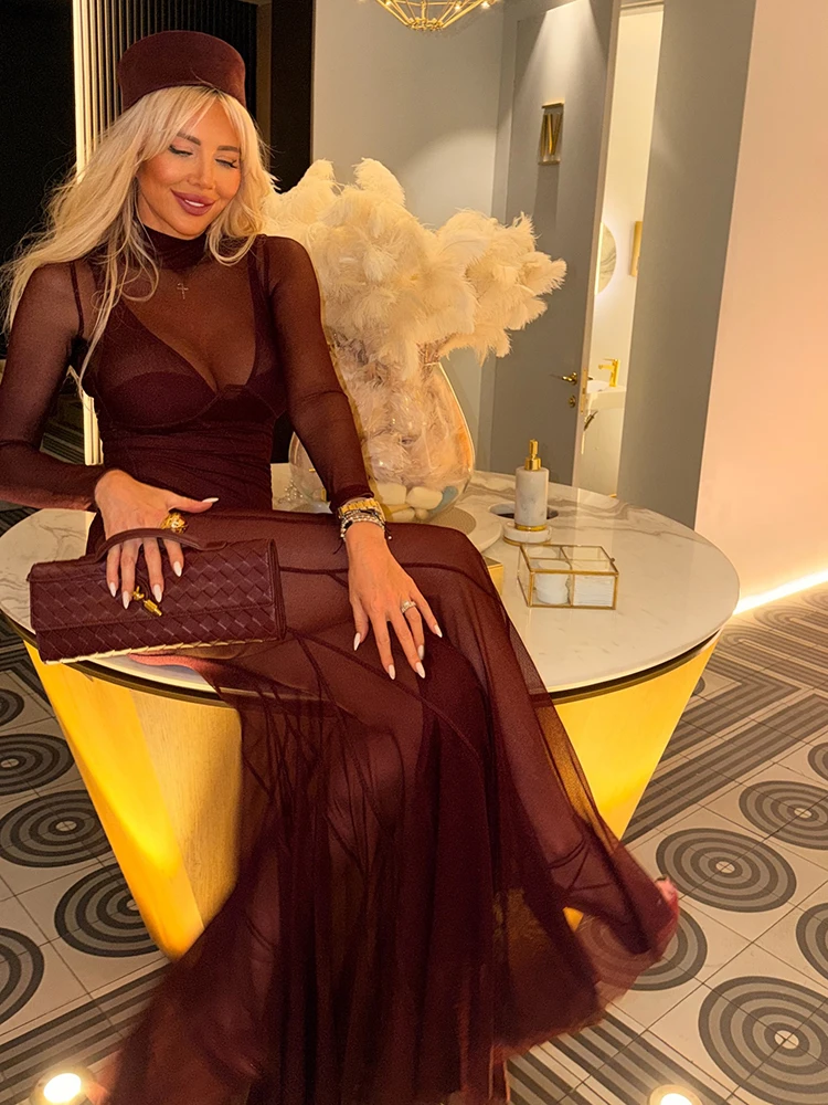 Abito Lungo in Tulle Bordeaux  - Evening Gown recensione e prezzo