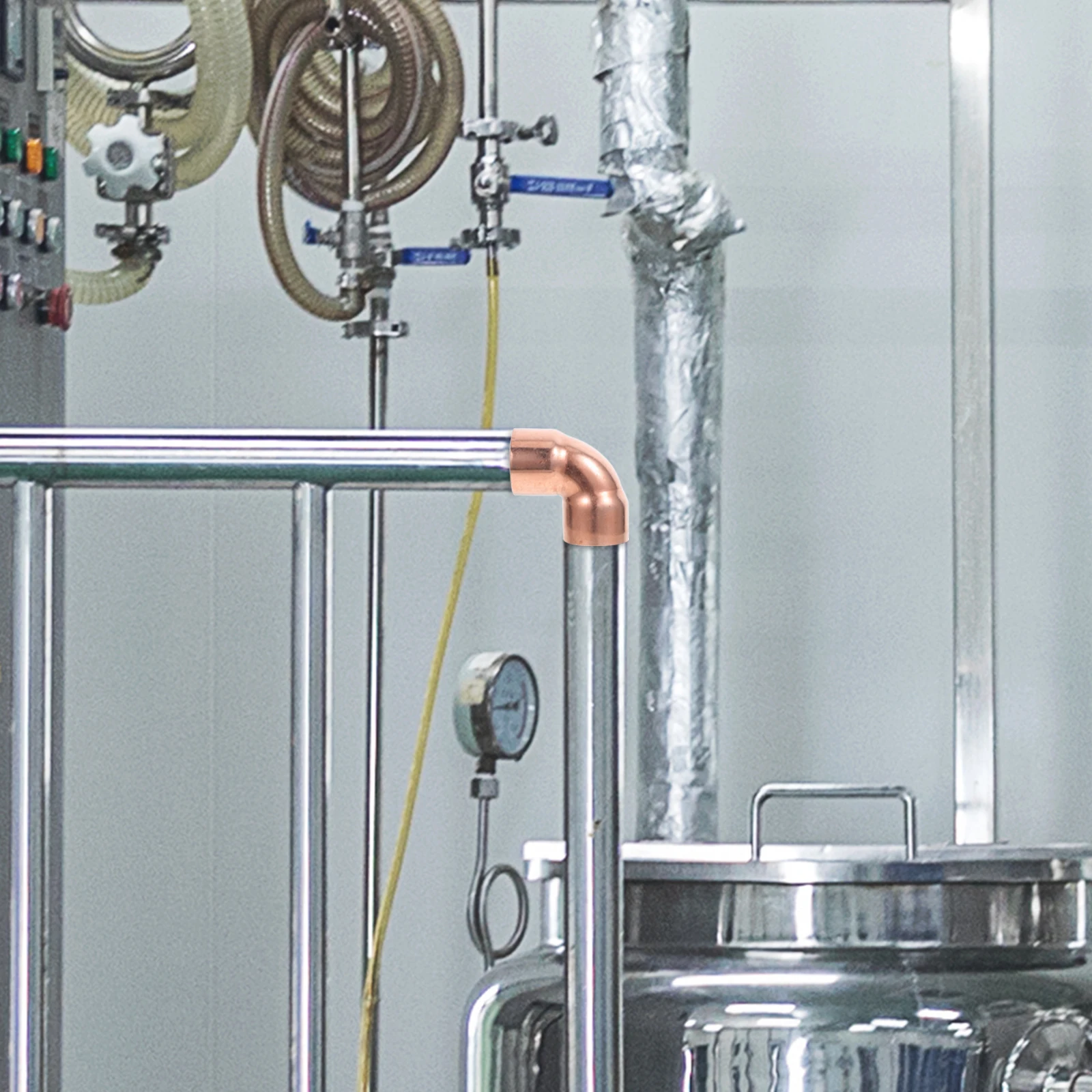 

5Pcs Copper Elbow Fittings Heat Weld Pipe Connector Leakproof Durable Plumbing Parts Copper Elbow Stabilizing Connector