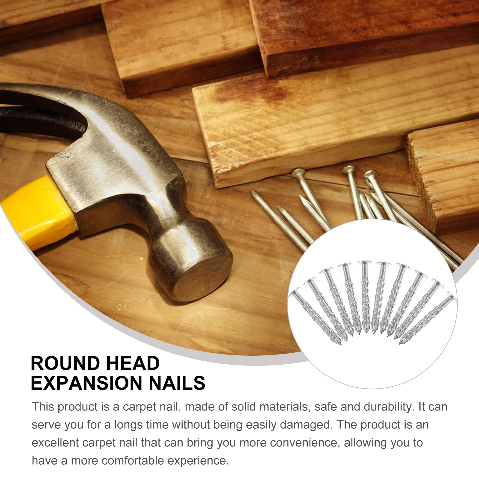

100pcs Screw Threaded Nails M8x70 Stainless Steel Carpet Screws Carpet Trim Nails Floor Tacks Trim Fasteners Hardware