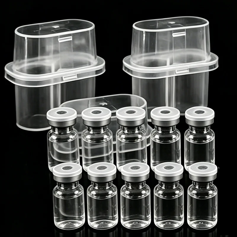 50pcs Peptide Storage Box Clear Vial Case 3ml Peptide Cases Stackable Freezer Tube Box Microtube Storage Box Peptide Container
