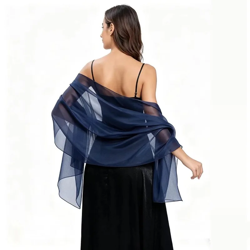 New shawl skirt with brides bridesmaids pearlescent tulle shawl ball banquet cheongsam evening dress shawl view 4