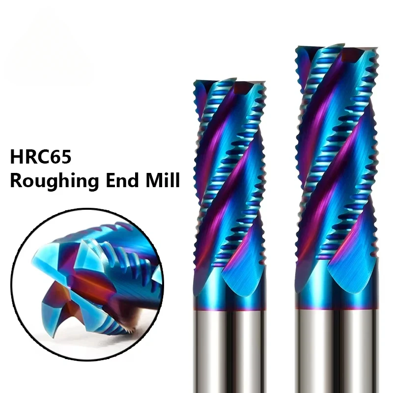Fresa de desbaste de carburo sólido HRC65, 3 flautas, 4 flautas, vástago 3-20, brocas de corte CNC para mecanizado de desbaste de Metal de aluminio