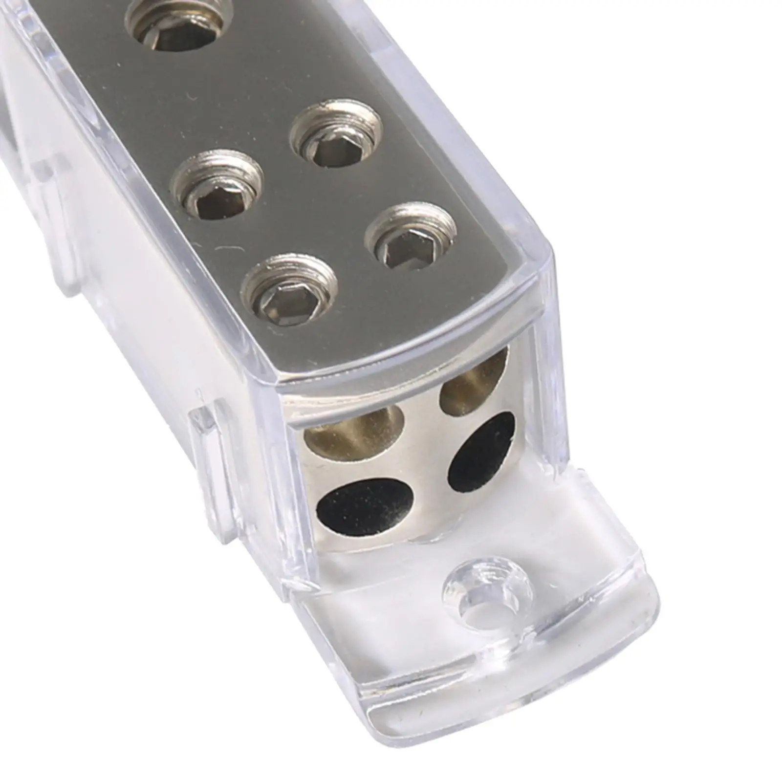 Car Stereo 4way Distribution Splitter Gold Tone Hyaline Protective Shell AGU Fuse Holder for Audio Amp Power Ground Installation