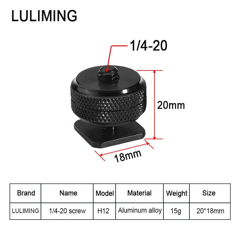 Aluminum alloy 1/4 3/8 Single-layer Hot Shoe Base Conversion Screw SLR Camera 1/4 Double-layer Hot Shoe Base Ballhead Accessory