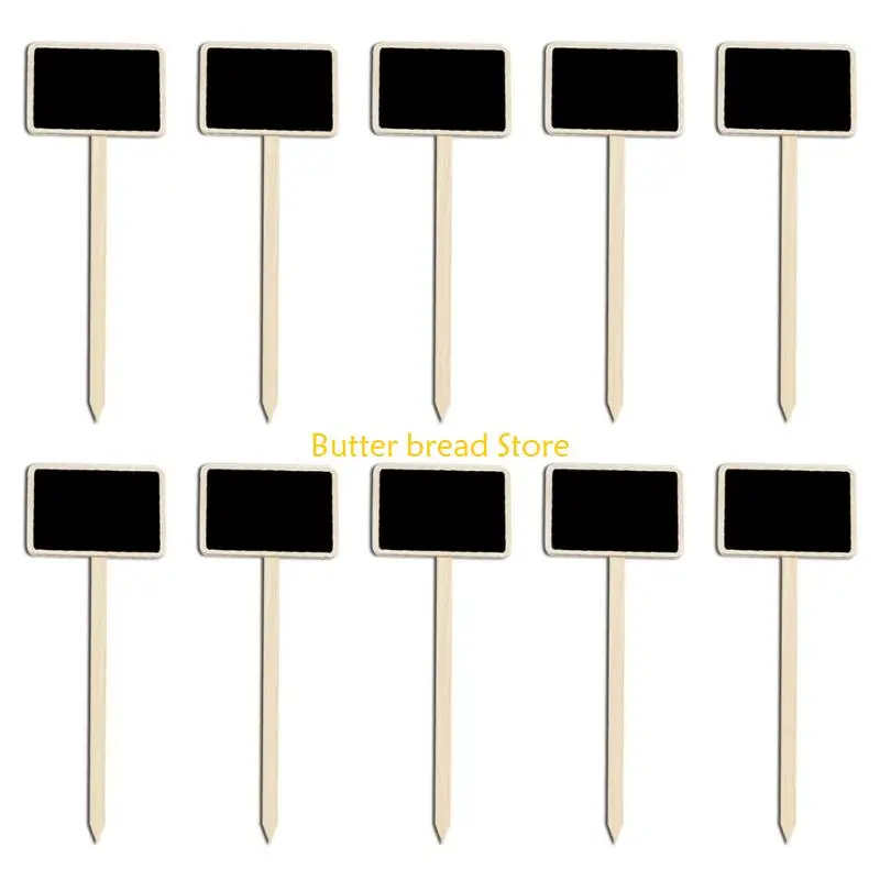 W89C 10Pcs Plant Signs Small Blackboard Sign Plant Stakes Message Board Sign Blackboard Labels for Garden Decorations