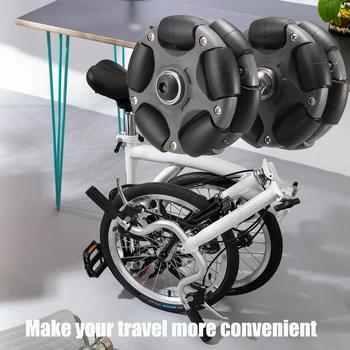 2PCS 58mm 나일론 옴니 휠 Brompton 연장 막대 용 간편한 롤러 휠 텔레스코픽 자전거 후면화물 랙 부품 접이식 자전거