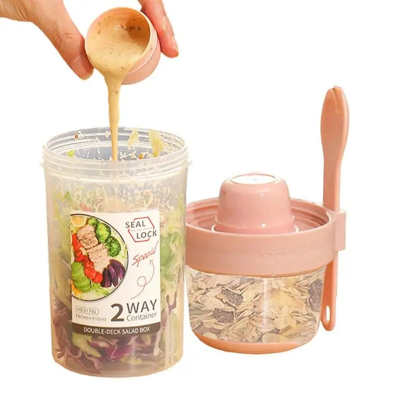 Salat Shaker Tasse Mittagessen Salat behälter mit Dressing Halter tragbare Gemüses alat Tasse halten fit Mahlzeit Tasse für unterwegs