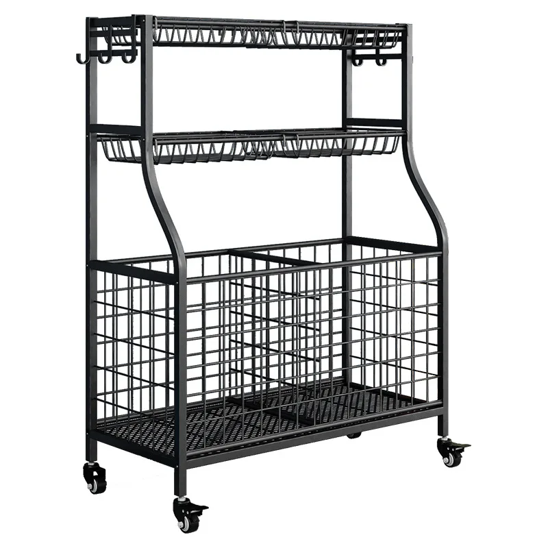 

Football Basketball Storage Rack Toy Display Rack Volleyball Rack School Sporting Goods Cart Ball Storage Basket
