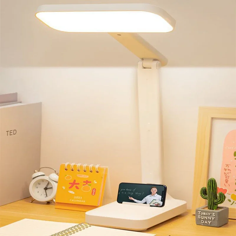 

LED Desk Lamp 3 Levels Dimmable Touch Night Light USB Rechargeable Eye Protection Foldable Table Lamp For Bedroom Bedside Desk