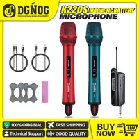 DGNOG 2 Channel Wireless Karaoke Microphone Rechargeable UHF Cordless Dual Handheld Mic System for Singing Home Party Stage DJ