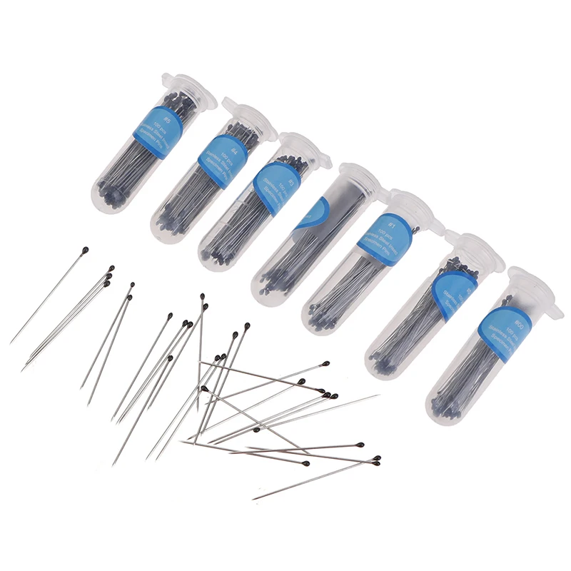 100Pcs/pack Stainless Steel Insect Pin Specimen Needle With Tube For School Lab Entomology Body Dissection Insect Needle