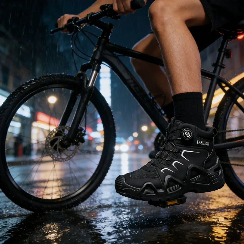 

Мотоботы для мужчин на платформе, большие размеры 46, с застежкой-регулятором, для байкеров, уличные, до щиколотки, противоскользящие, износостойкие, аксессуары для гонок