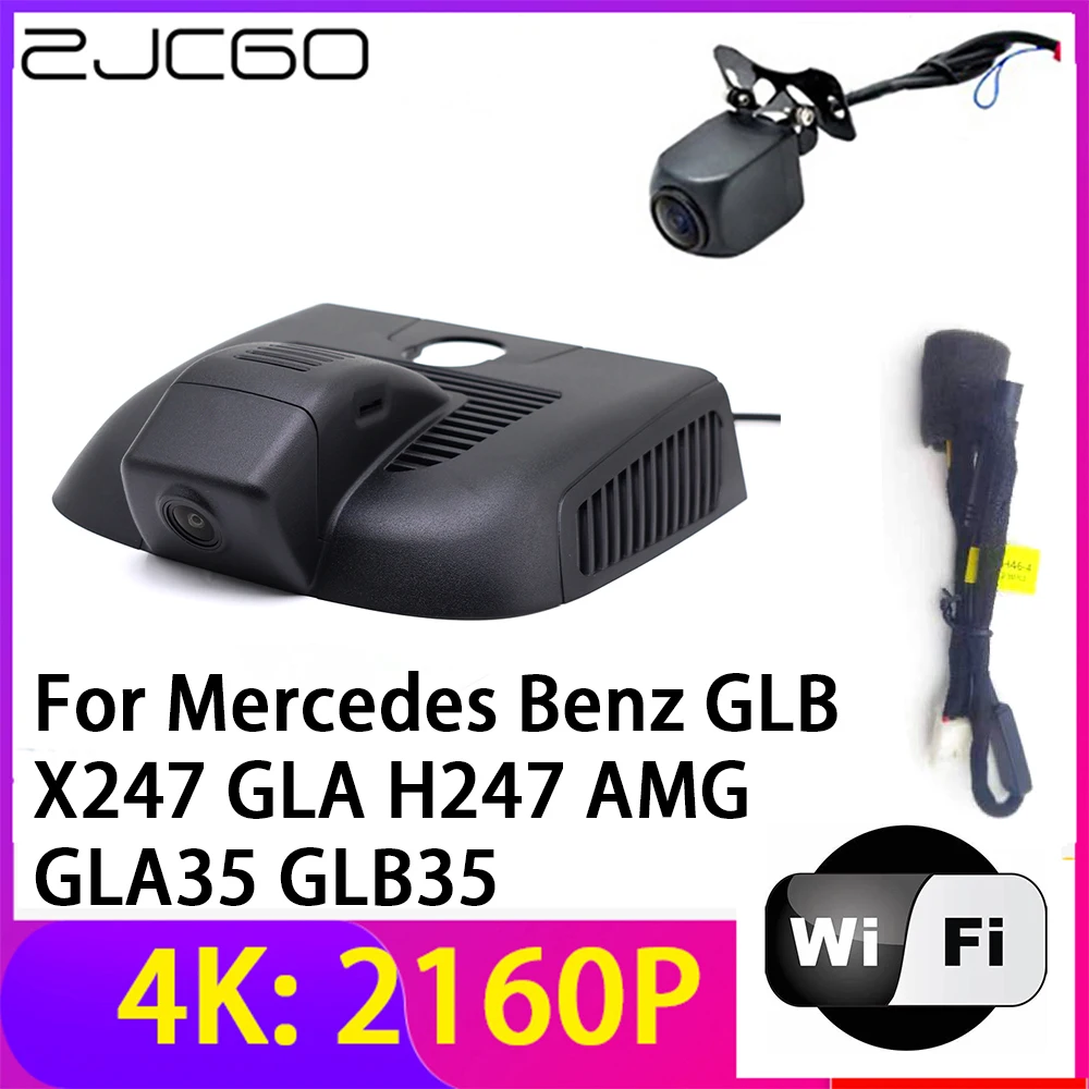 ZJCGO 4K 2160P Dash Cam Car DVR Camera 2 Lens Recorder Wifi Night Vision for Mercedes Benz GLB X247 GLA H247 AMG GLA35 GLB35