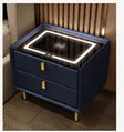 Smart Bedroom Furniture Metal Side Table Modern  Night Light Bedside Table For Bedside Cabinet With Drawer